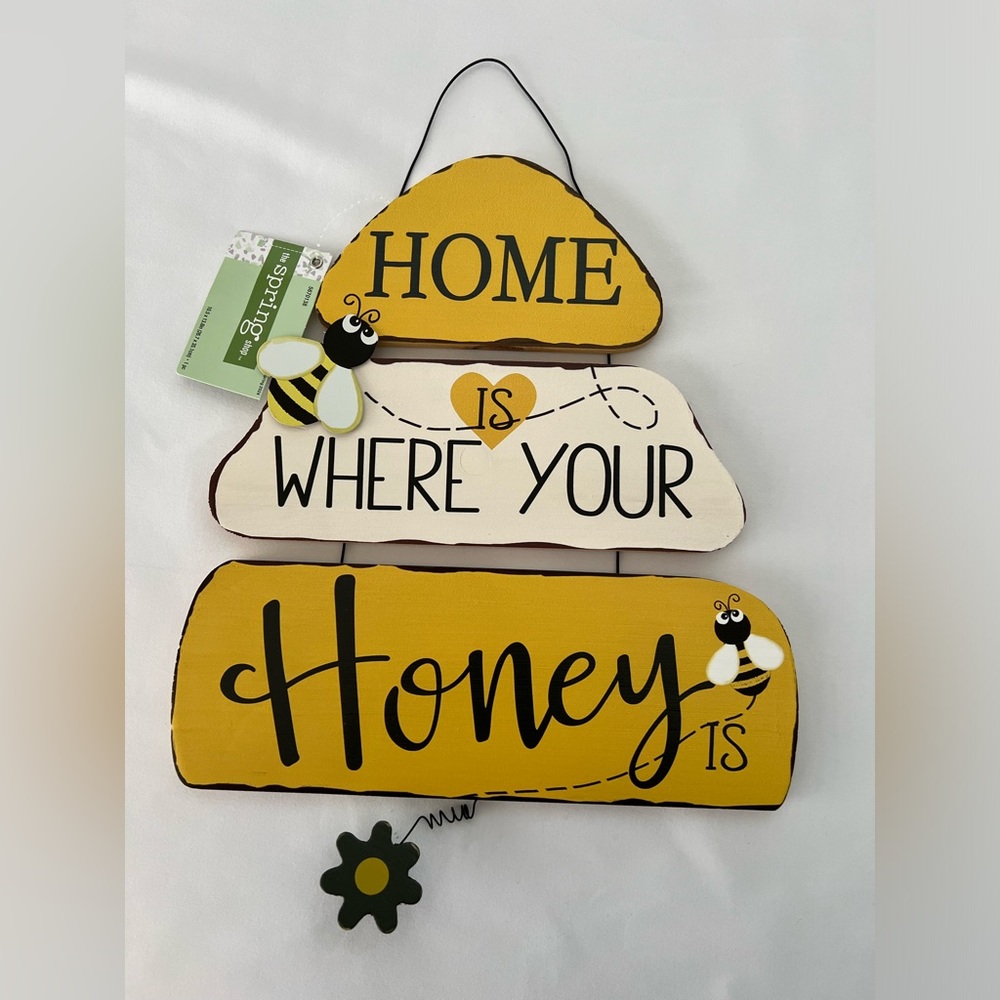 The Spring Shop - Home Is‎ Where Your Honey Is Wooden Sign - Decor